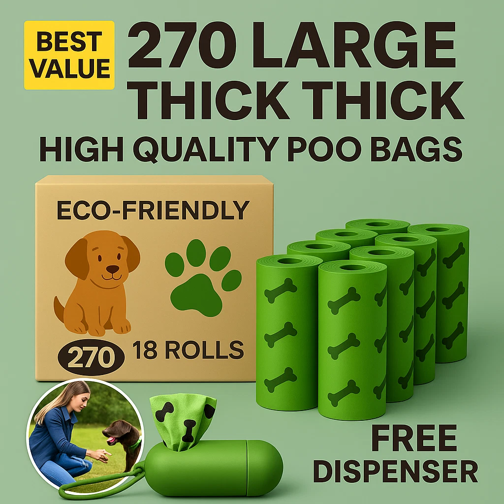 270 high quality thick large dog poo bags doggy poop bags eco free dispenser 270 high quality thick large dog poo bags doggy poop bags eco free dispenser